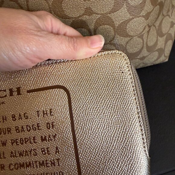 Coach Tan and Gold Signature Shoulder Bag - Picture 11 of 15